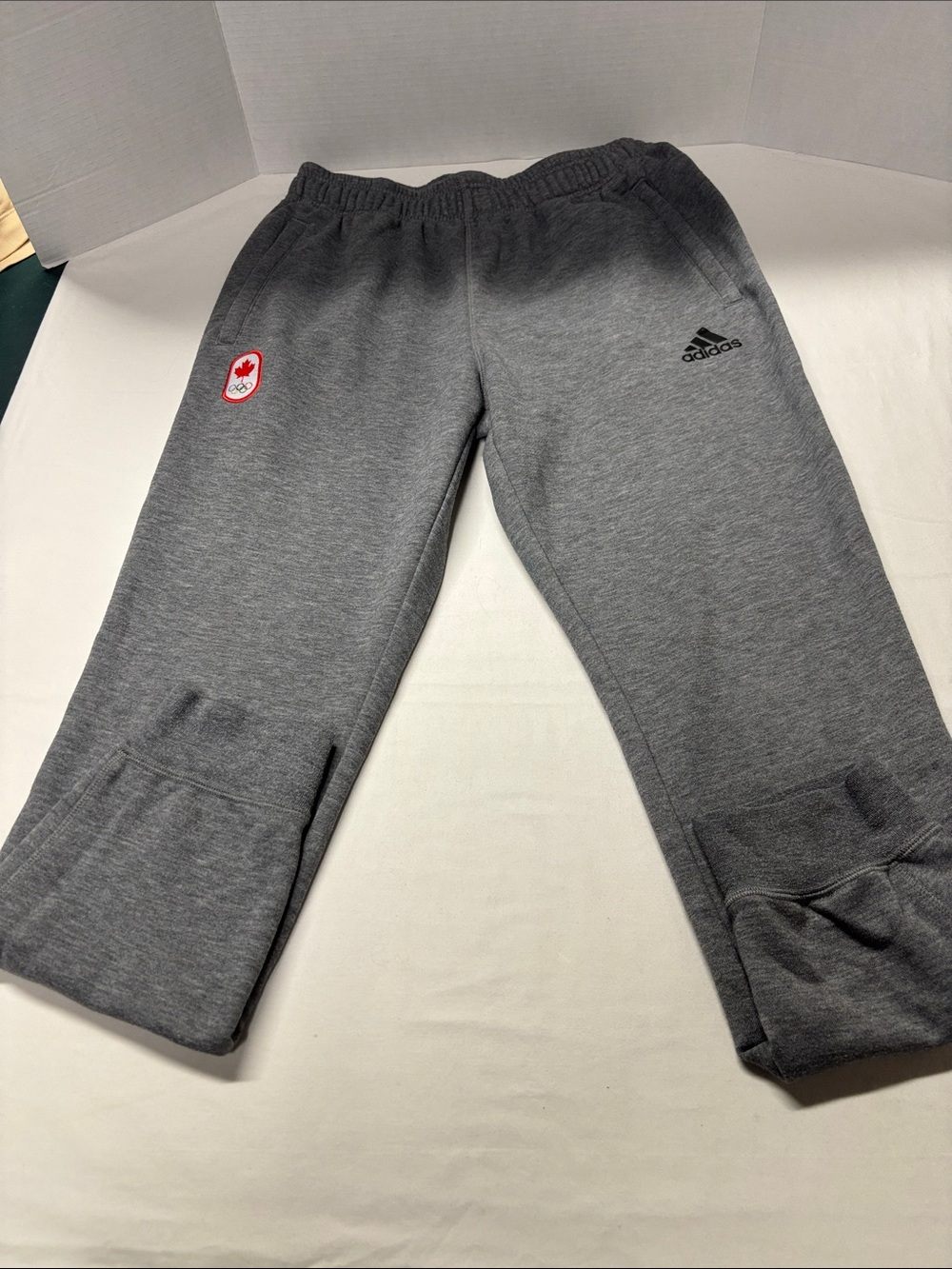 adidas Men’s Gray Athletic Joggers with Logo